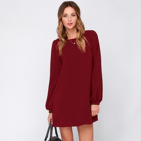 Lulus Dresses & Skirts - Lulu’s Burgundy Long Sleeve Dress